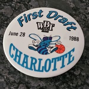 Charlotte Hornets 1988 First Draft NBA Entry Pin Inaugural Season Vtg Lapel Rare